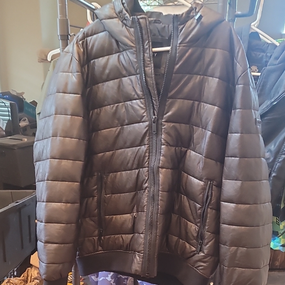 Dkny Large Chocolate Puffer Jacket - image 1
